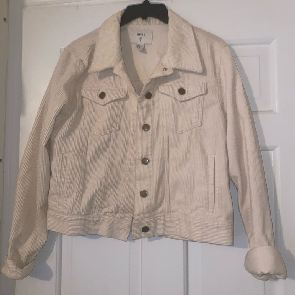 forever 21 corduroy white jacket M